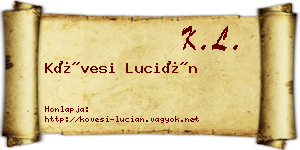 Kövesi Lucián névjegykártya